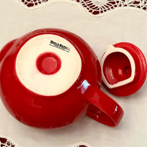 CLASSIC GLAZED RED TEAPOT By WORLD MARKET 4.5 cup Capacity ♥️ - Picture 7 of 9
